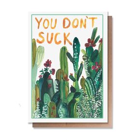 Wunderkid Funny Birthday Card, You Don't Suck Valentines Day Card Love Pun for Him Her Boyfriend Best Friend Him (1 Single Card, Blank inside)
