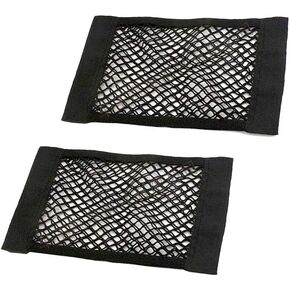 (2 Pack - Medium NETS) Hook and Loop Adhesive Tape Storage Net Car Accessories Interior Organizer, Car/Truck/RV