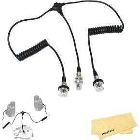 Sea Frogs OF-02 Double Synchronization Cable, Dual 5-Pin Sync Cord, Fiber Optic Line to Nikonos Type Bulkhead for seaFrogs Underwater housings Compatible with Sea Frogs, Sea & Sea, and INON strobes