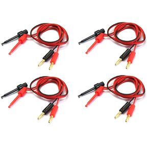 8PCS 4mm Banana Plug to Test Hook Clips Test Leads Copper Soft Cable Wires for Multimeter Electrical Testing 500V 5A