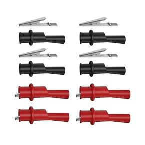Multimeter Alligator Clips Set,8PCS Push on Alligator Clips for Test Leads Silicone Alligator Clips Professional 10A Test Kit Test Lead Probe Clip Suitable for Electric Testing Work Cable Lead Clip
