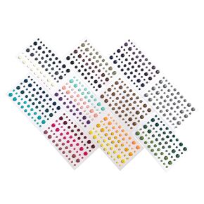 (Pack of 10) 60pcs/Sheet Round Assorted Size self Adhesive Glitter Enamel dots