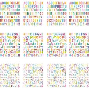 12 Sheets Alphabet Stickers 972 Vinyl Alphabet Stickers 12 Colors Self Adhesive Vinyl Letters Number and Alphabet Stickers Alphabet Decals for Mailbox Window Door Sign Address Number DIY Crafts Art