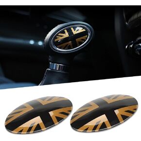 TOMALL Car Gear Shift Knob Cover Compatible with Mini Cooper/Cooper S Clubman F54 F56 Hardtop F55 Hardtop 4-Door Convertible F57 Auto Shift Gear Cover Car Knob Gear Stick Protector for Car (Gold Flag)