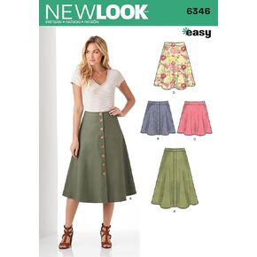 Simplicity New Look Patterns UN6346A Misses' Easy Skirts, A (8-10-12-14-16-18-20)