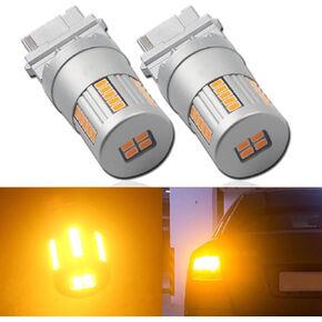 T25 P27W 3156 3157 LED Bulbs Amber Built in Resistor Anti Hyper flashing Turn Signal Light 34LED-SMD3020 Chip Extremely Bright Blinker, 2 Pack