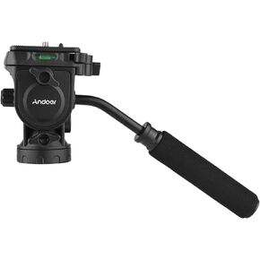 Andoer Fluid Ball Head Panoramic 360° Rotation Ball Head Max. Load 5kg/11 lbs with Handle for 1/4 inch Screw Camera Camcorder and 3/8 inch Monopod Tripod