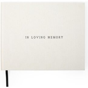 Funeral Guest Book for Memorial Service Sign In – Guest Book for Funeral w/ Black Keepsake Box - Modern Ivory Linen Hardcover Memory Book for Celebration of Life Guest Book with 540 Entries