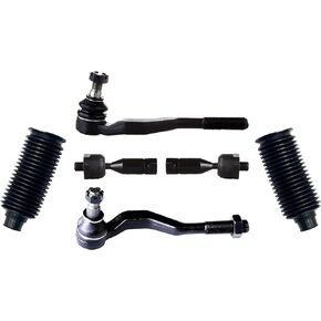 6 Pc Front Suspension Outer & Inner Tie Rod Ends Bellow Boots Kit Compatible with 4WD MODELS ONLY