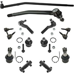 TRQ 12pc Steering Suspension Kit Ball Joints Tie Rods Sway Bar Ends Drag Link Compatible with 2008-2014 Ford E-150 E-250 2008-2019 E-350 Super Duty