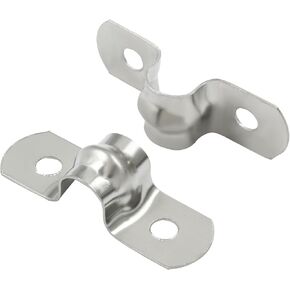 50 Pack M5 Two Hole Strap U Bracket 304 Stainless Steel Rigid Pipe Strap Clamp Heavy Duty Tube Strap Tension Clip (3/16 Inch)