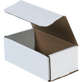 Aviditi White Corrugated Cardboard Mailing Boxes, 6 1/2 x 3 5/8 x 2 1/2 Inches, Pack of 50, Crush-Proof, For Shipping, Mailing and Storing