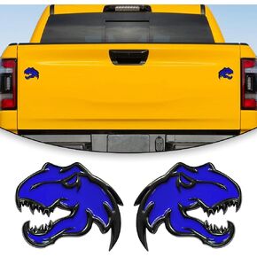 Dinosaur Emblem Metal Badges Fits for Dodge RAM TRX 1500 2500 3500 ~Stick it Anywhere (A Pair) (Blue)