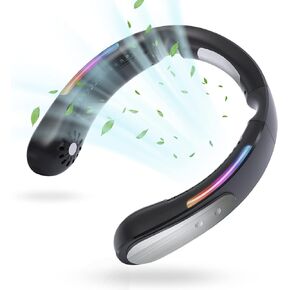 Neck Air Conditioner,Cooling Neck Fan,Portable Neck Fan Rechargeable-Operated Flexible Neck Cooler Fan,Long-lasting Battery, Semiconductor Cooling Airflow for Ultimate Cooling Comfort(Black)