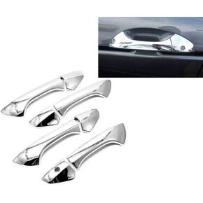 Compatible with(Just Overlay Stick on, NOT for SNAP in Replacement) 4 Chrome Door Handle Covers for 2008-09 10 11 2012 Honda Accord - Without Passenger Keyhole