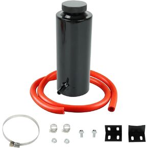 BLACKHORSE-RACING Universal 800ml Car Radiator Coolant Overflow Oil Catch Tank Cooling Catch Bottle Overflow Reservoir Heatsinks Aluminum Billet Black