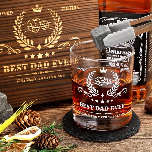 21st Birthday Gifts for Men - Vintage 2003 Whiskey Glass Set, 21 Years Old Anniversary Ideas for Him, Dad, Husband, Include Wood Box, Recipe, Stones, Coaster, Stone Holder, Clamp in Saudi Arabia
