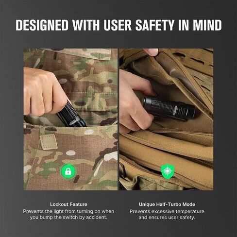 OLIGHT Warrior Nano Tactical Flashlight, 1200 Lumens Rechargeable LED Light with MCC Charger, Dual Switches EDC Flashlight for Emergency, Outdoors and Camping (Red) in Saudi Arabia