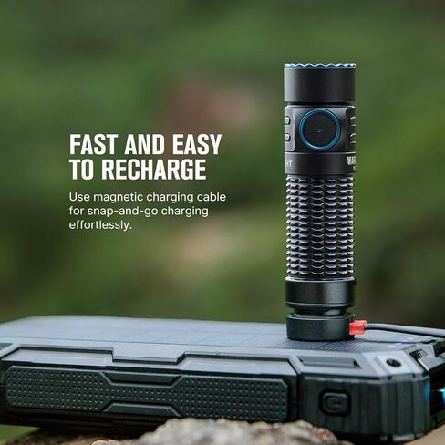 OLIGHT Warrior Nano Tactical Flashlight, 1200 Lumens Rechargeable LED Light with MCC Charger, Dual Switches EDC Flashlight for Emergency, Outdoors and Camping (Red) in Saudi Arabia