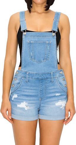 WAX JEAN Women's Denim Overall Shorts in Saudi Arabia