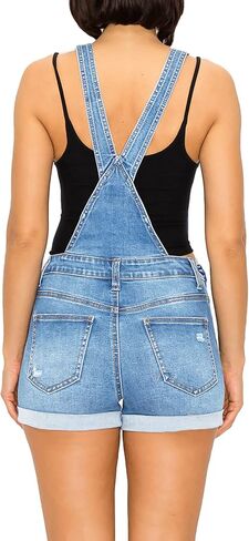 WAX JEAN Women's Denim Overall Shorts in Saudi Arabia