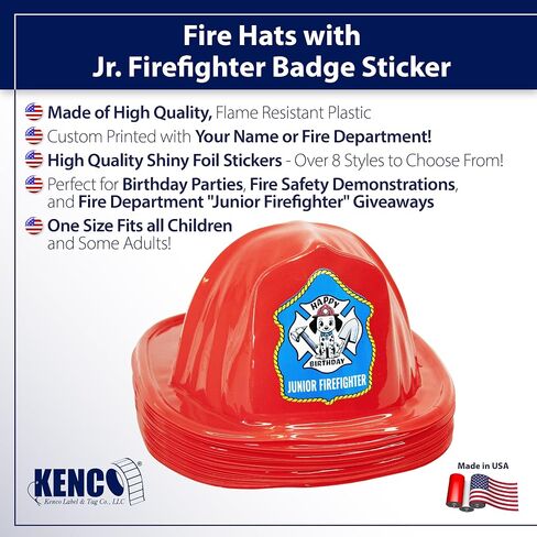 Kenco Kids Customizable Plastic Firefighter Hats -Choose your style, add your name or department in Kuwait