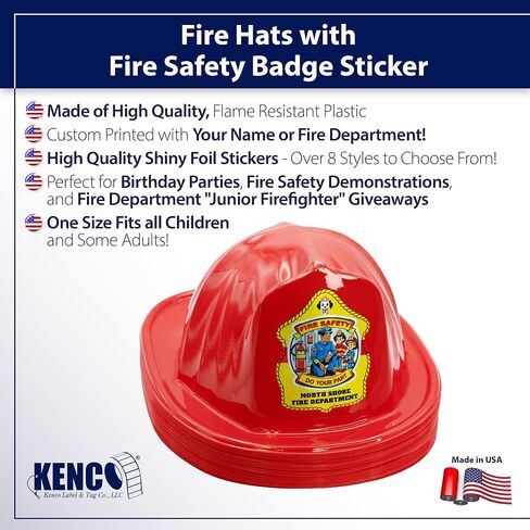 Kenco Kids Customizable Plastic Firefighter Hats -Choose your style, add your name or department in Kuwait