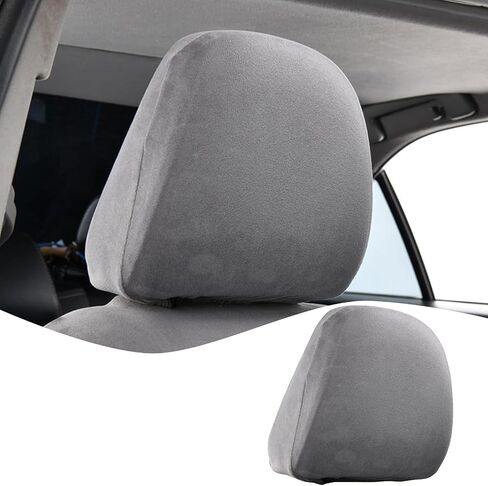 Pack-2 Car Seat Headrest Cover, Elastic Fabric Dust-roof Covers, Headrest Protective Covers, Headrest Cover Replacements, Auto Decoration, Universal for Most Cars, Trucks, SUVs (Black) in Saudi Arabia