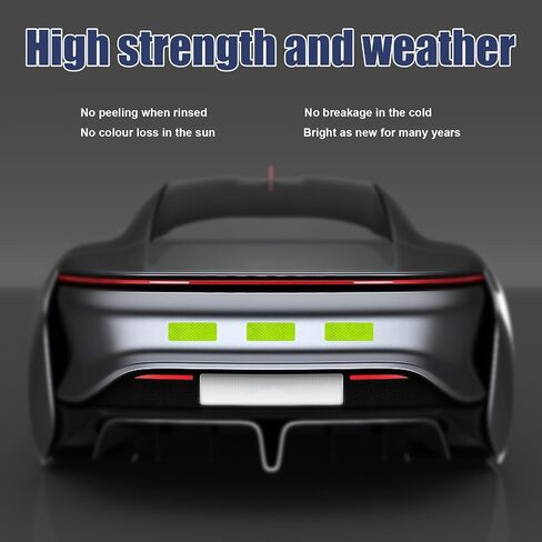20PCS Warning Reflective Stickers, Night Visibility Safety Reflective Sticker, Waterproof Auto Reflector Tape for Bumper Clothing Trailers Motorcycle Helmet, Car Accessories (Green) in Saudi Arabia