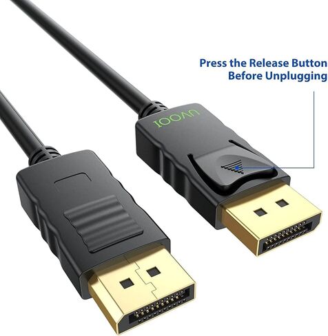 كابل DisplayPort بطول 6 أقدام، سلك 4K DisplayPort DP 1.2 بطول 6 أقدام [4K@60 هرتز، 2K@165 هرتز/144 هرتز] متوافق مع شاشة ألعاب الكمبيوتر المحمول والتلفزيون in Kuwait