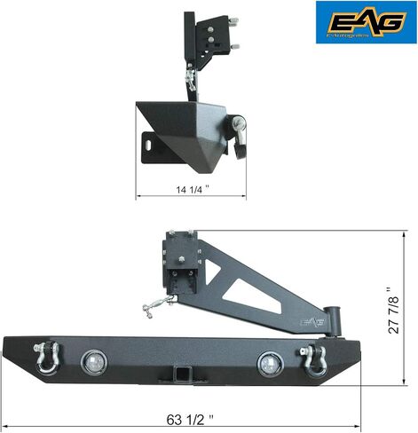 مصد LED خلفي من EAG مع حامل إطارات مع وصلة مناسبة لـ 07-18 Wrangler JK in Kuwait