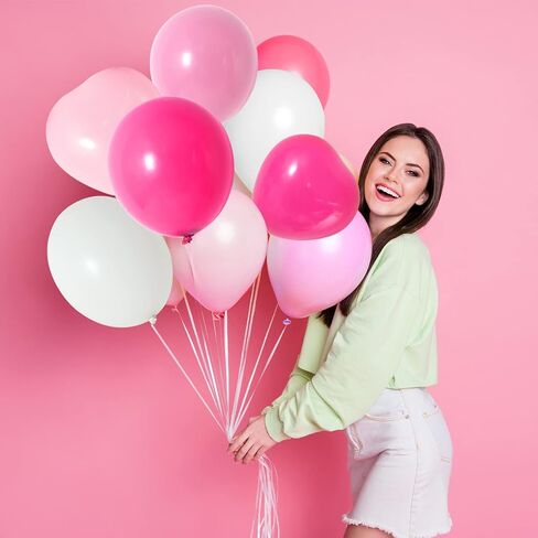 164 قطعة من بالونات RUBFAC باللون الوردي الساخن على شكل قلب للأميرة وحفلات أعياد الميلاد وحفلات الزفاف وحفلات الزفاف وحفلات العزوبية in Kuwait