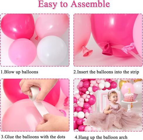 164 قطعة من بالونات RUBFAC باللون الوردي الساخن على شكل قلب للأميرة وحفلات أعياد الميلاد وحفلات الزفاف وحفلات الزفاف وحفلات العزوبية in Kuwait