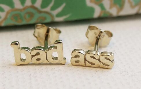 Bad Ass Tiny Dainty Sterling Silver Stud Earrings - Handmade Minimalist Jewelry Gift Ideas for Women and Girls (sterling-silver) in Saudi Arabia