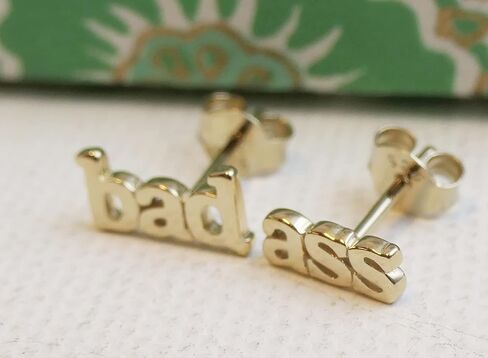 Bad Ass Tiny Dainty Sterling Silver Stud Earrings - Handmade Minimalist Jewelry Gift Ideas for Women and Girls (sterling-silver) in Saudi Arabia