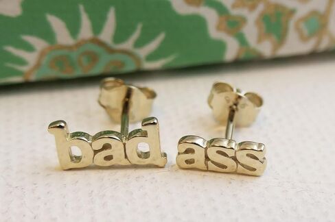 Bad Ass Tiny Dainty Sterling Silver Stud Earrings - Handmade Minimalist Jewelry Gift Ideas for Women and Girls (sterling-silver) in Saudi Arabia