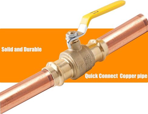 WHK 2 Pack 3/4" Press Propress Ball Valve Pro Press Ball Valve Fittings to Press into 3/4" Copper（Lead-Free,Pro Press Brass Ball Valve 3/4) in Kuwait