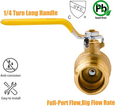 WHK 2 Pack 3/4" Press Propress Ball Valve Pro Press Ball Valve Fittings to Press into 3/4" Copper（Lead-Free,Pro Press Brass Ball Valve 3/4) in Kuwait