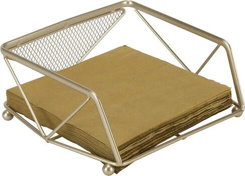 تفاصيل المطبخ حامل المناديل الجيود القائم بذاته | الأبعاد: 8.25 بوصة × 7 بوصة × 3.25 بوصة | تصميم هندسي | قائم بذاته | مقاوم للصدأ | ملحقات المطبخ | كروم، متوسط، نحاس in Kuwait