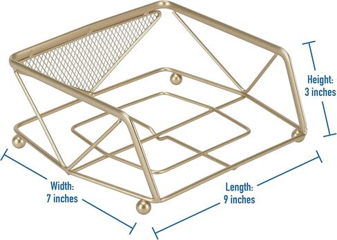تفاصيل المطبخ حامل المناديل الجيود القائم بذاته | الأبعاد: 8.25 بوصة × 7 بوصة × 3.25 بوصة | تصميم هندسي | قائم بذاته | مقاوم للصدأ | ملحقات المطبخ | كروم، متوسط، نحاس in Kuwait