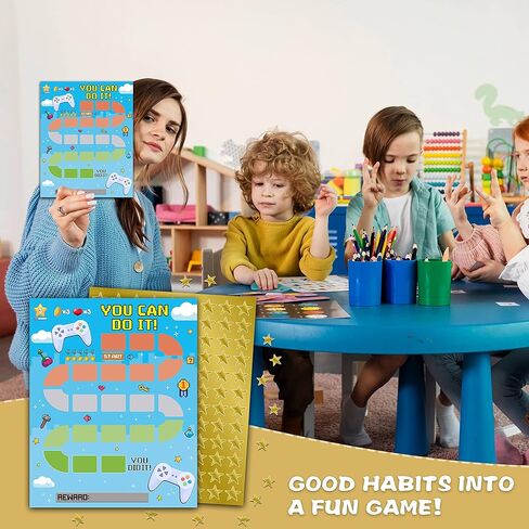 Video Game Reward Chart, Gamer Behavior Chart for Boys, Toddler Daily Chore Chart, Kids Routine Sticker Chart, You Can Do It Incentive Chart, Toddler Homework Assignment & Attendance Chart -02 in Kuwait