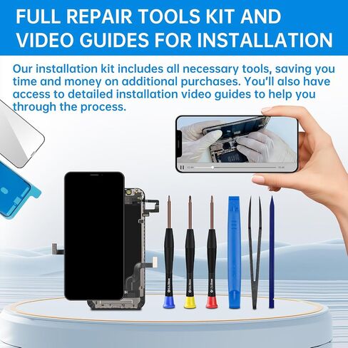 for iPhone 12 Mini Screen Replacement with Earpiece 5.4" LCD Display 3D Touch Digitizer Proximity Sensor Assembly Full Repair Tool Kit Magnetic Pad Waterproof Seal A2176 A2398 A2399 A2400 in Saudi Arabia