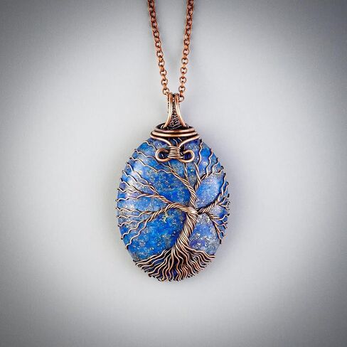 Handmade amazonite pendant necklace - Unique copper jewelry for women and men anniversary present Birthday gift ideas for him and her Spiritual gifts for wife husband mom dad girlfriend grandma sister in Saudi Arabia