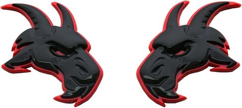 Pair Custom Head Emblems 3D Badges Replacement for TRX Ram 1500 Fender Badge Hellcat (Black) in Kuwait