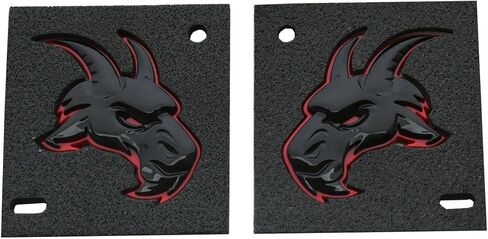 Pair Custom Head Emblems 3D Badges Replacement for TRX Ram 1500 Fender Badge Hellcat (Black) in Kuwait