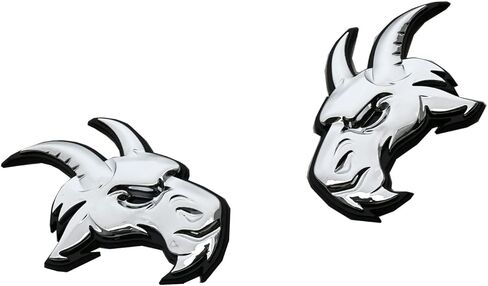 Pair Custom Head Emblems 3D Badges Replacement for TRX Ram 1500 Fender Badge Hellcat (Black) in Kuwait