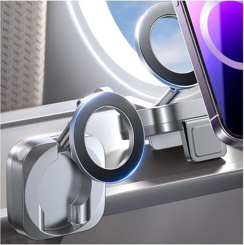 LISEN 360° Magnetic Phone Holder Rotatable Airplane Travel Essentials Phone Holder for Magsafe Car Mount Phone Mount for Flying Accessory for Airplane Travel Must Haves Phone Stand for Desk in Kuwait