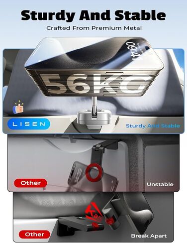 LISEN 360° Magnetic Phone Holder Rotatable Airplane Travel Essentials Phone Holder for Magsafe Car Mount Phone Mount for Flying Accessory for Airplane Travel Must Haves Phone Stand for Desk in Kuwait