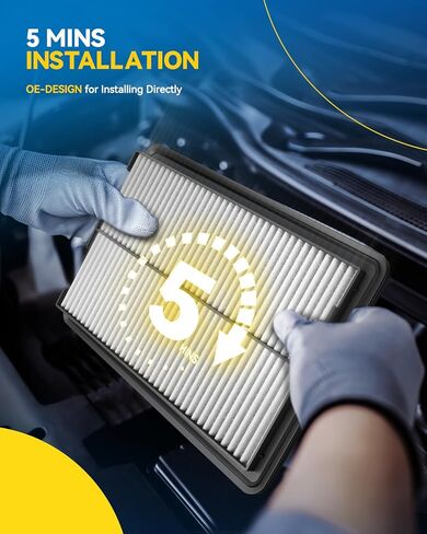 PHILTOP Engine Air Filter CA9564 Replacement for 2003-2007 Accord 2.4, 2004-2008 TSX in Saudi Arabia