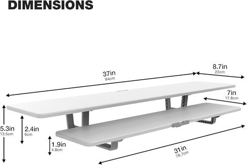 Dual Monitor Stand, 2-Tier Wood Monitor Riser with Storage Organizer and Cable Management, White in Kuwait